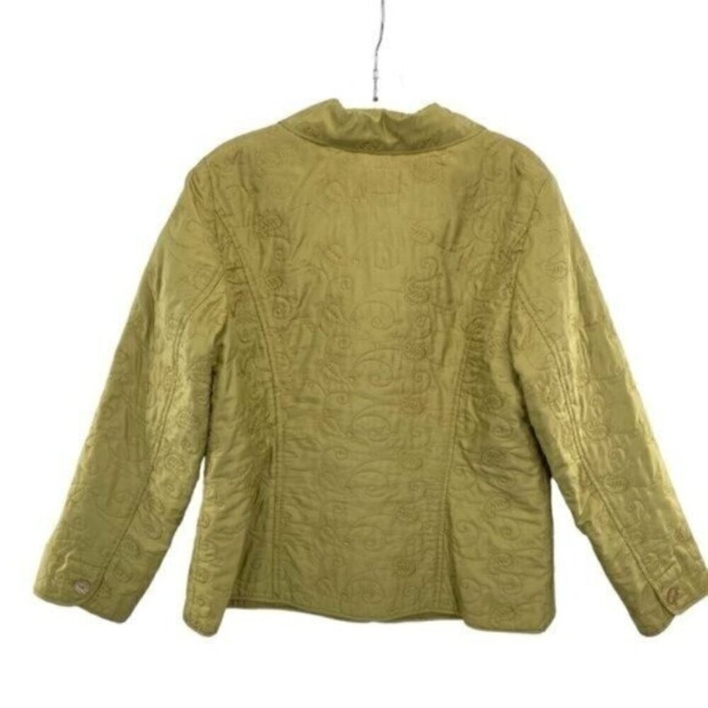 J. Jill Green Silk Embroidered Lightweight Jacket Coat - Picture 6 of 14
